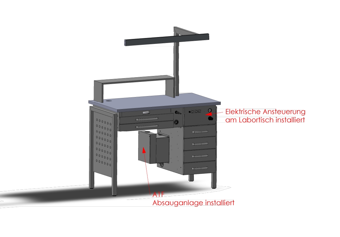 Arbeitstisch Zahnlabor| Labor Arbeitsplatz